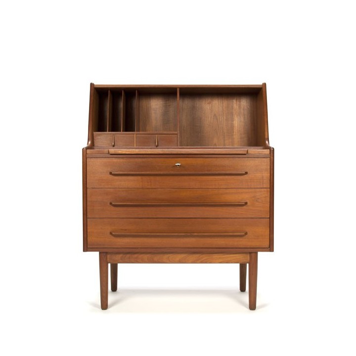 Deense design secretaire/ bureau in teakhout - Retro Studio