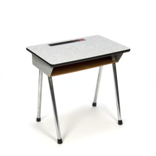 Industrieel kinderbureau met chroom onderstel - Retro Studio