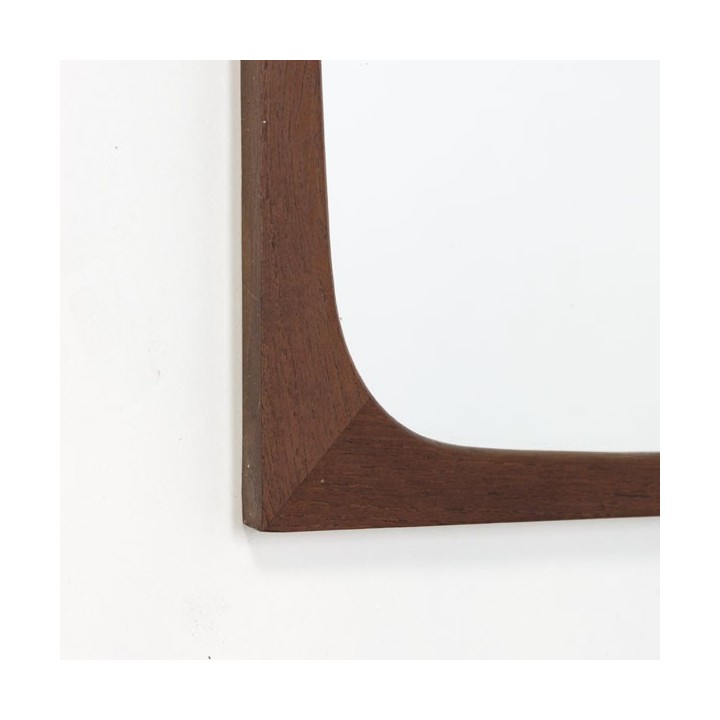 Teak mirror with round corners - Retro Studio