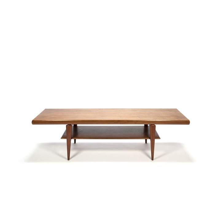 Grote Deense design salontafel in teak - Retro Studio