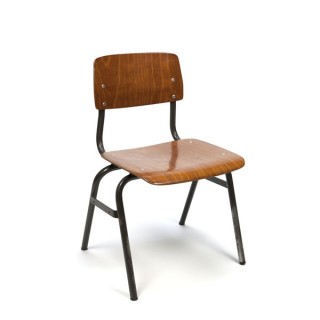 Industrieel kinderstoeltje bruin frame - Retro Studio