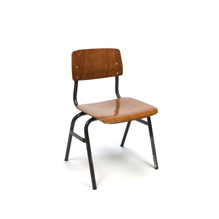 Industrial child's chair brown base - Retro Studio