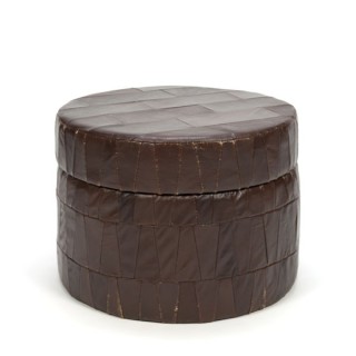 Leather patchwork pouf - Retro Studio