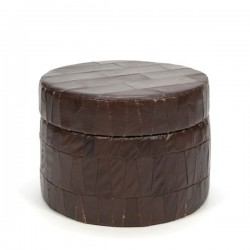 Leather patchwork pouf