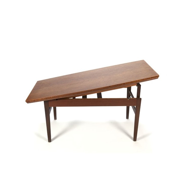 Deense salon-/ eettafel in teakhout uitklapbaar - Retro