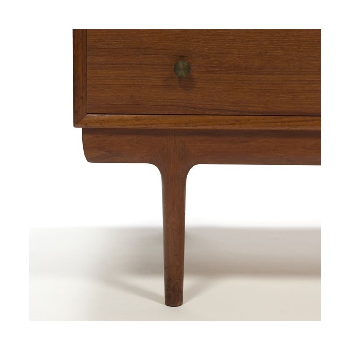 Spacious secretaire in teak with brass handles - Retro