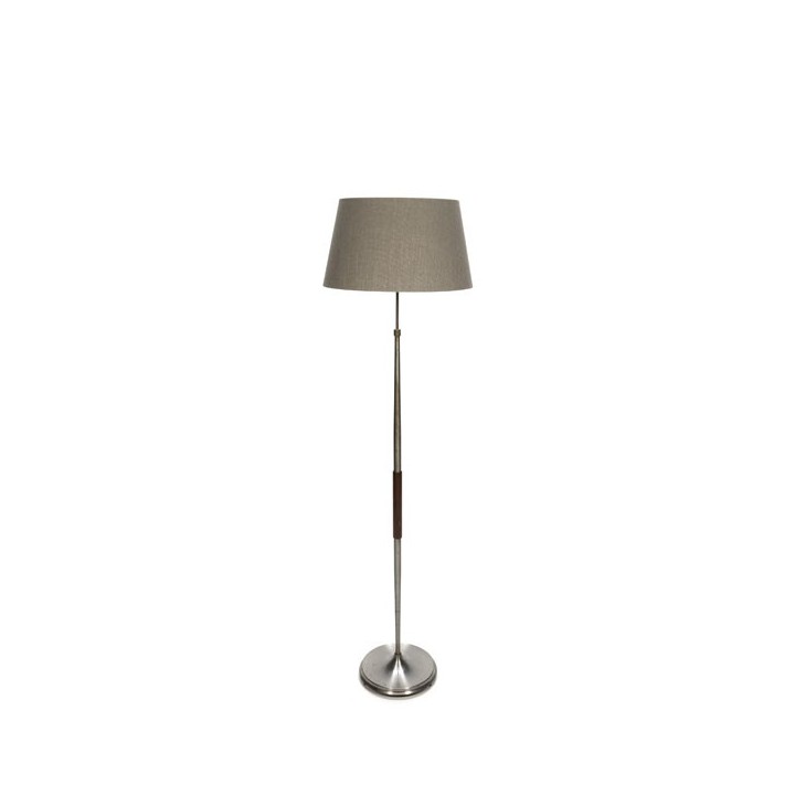 Floor lamp on metal base with teak detail - Retro Studio