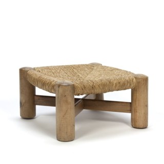 Wooden stool with reed - Retro Studio