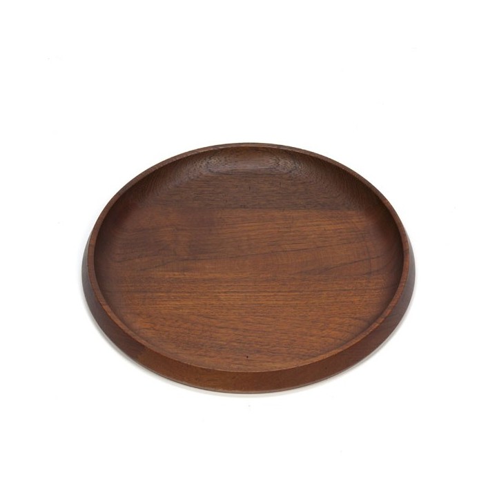 Low plate of teak round - Retro Studio
