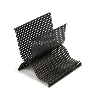 Zwart geperforeerde brievenhouder - Retro Studio