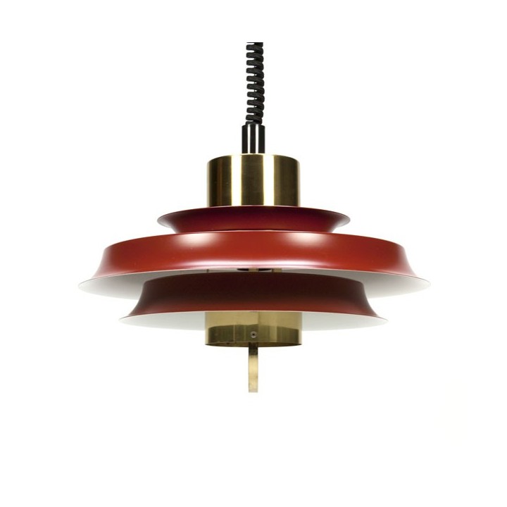 Rood koperen schijven lamp - Retro Studio