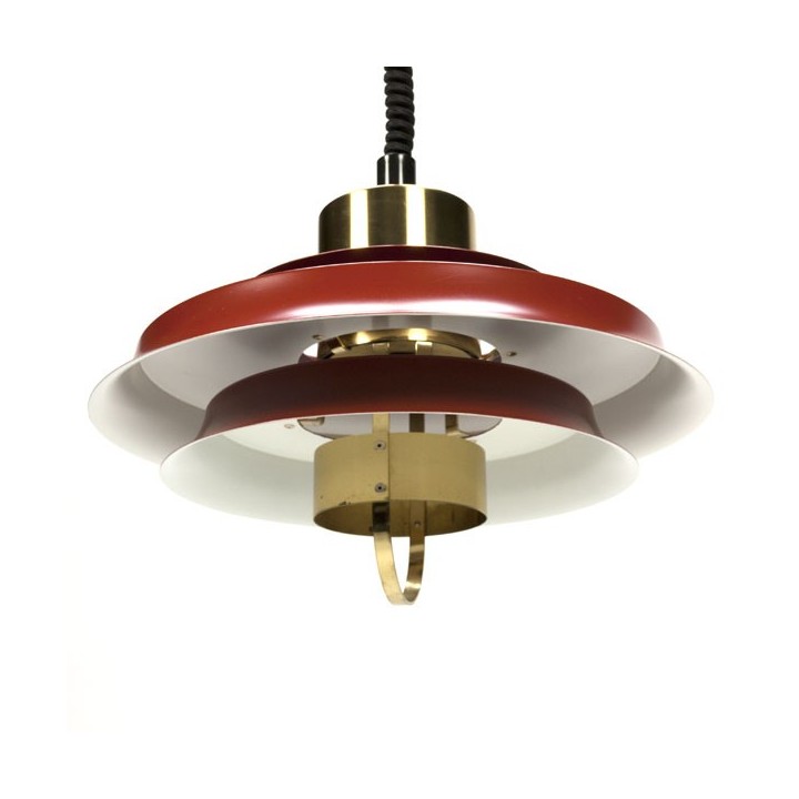 Rood koperen schijven lamp - Retro Studio