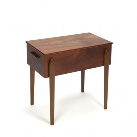 Small teak side table/ sewing cabinet