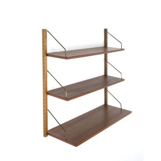 Wall system/ bookshelves in teak - Retro Studio