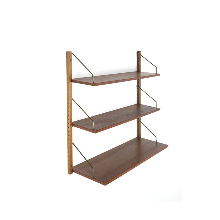 Wandsysteem/ boekenplanken in teakhout - Retro Studio