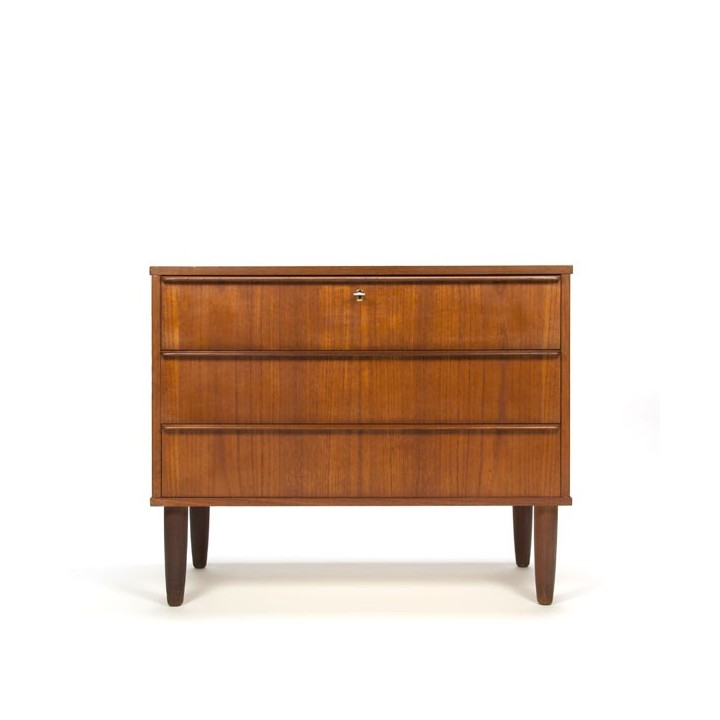 Ladekast met 3 lades in teak - Retro Studio