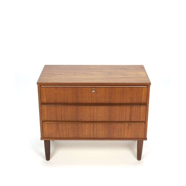 Ladekast met 3 lades in teak - Retro Studio