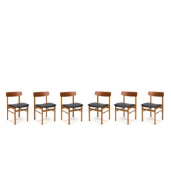 Set van 6 Deense design stoelen met...