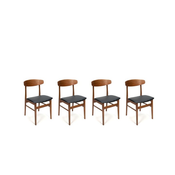Set van 4 Deense eettafel stoelen SAX - Retro Studio