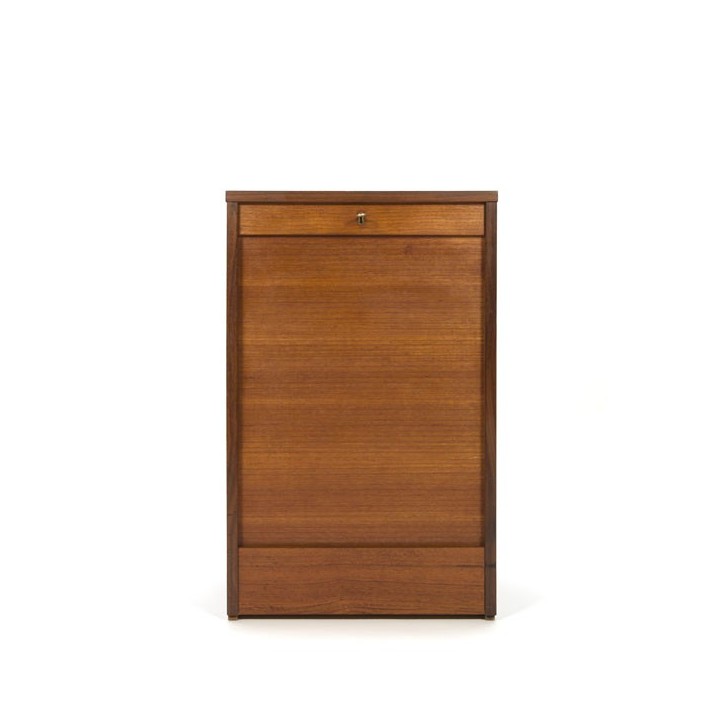 Archiefkastje met roldeur in teak - Retro Studio