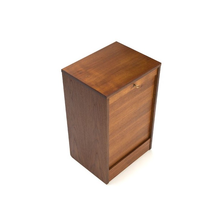 Archiefkastje met roldeur in teak - Retro Studio