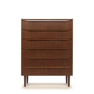 Ladekast met 6 lades in teak - Retro Studio