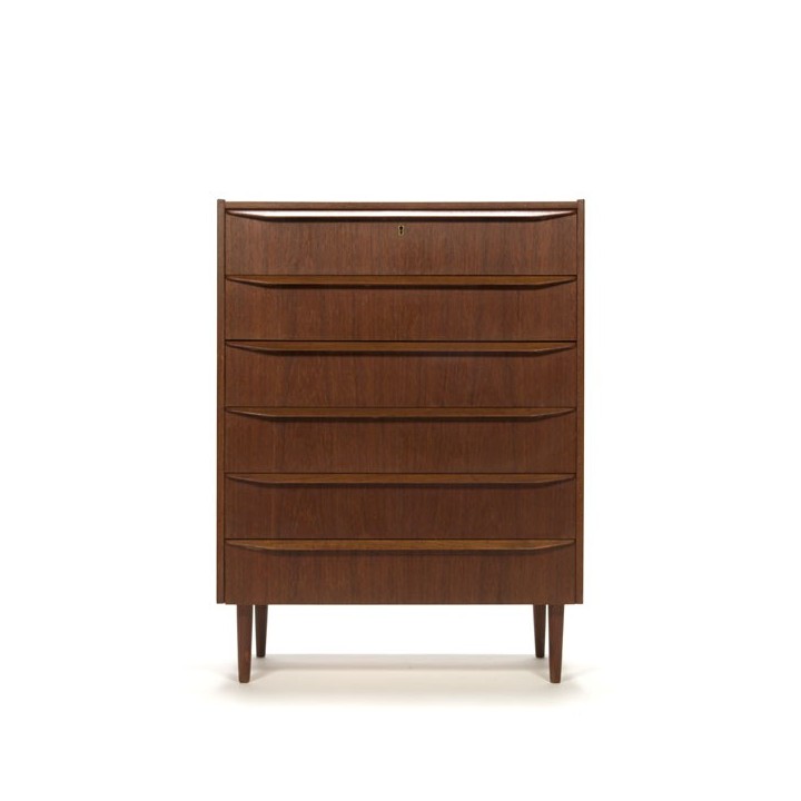 Ladekast met 6 lades in teak - Retro Studio