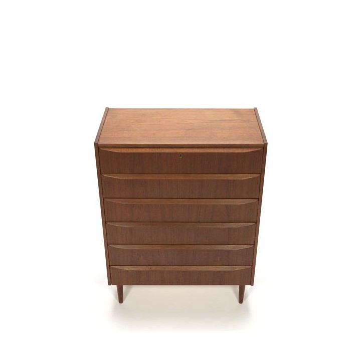 Ladekast met 6 lades in teak - Retro Studio