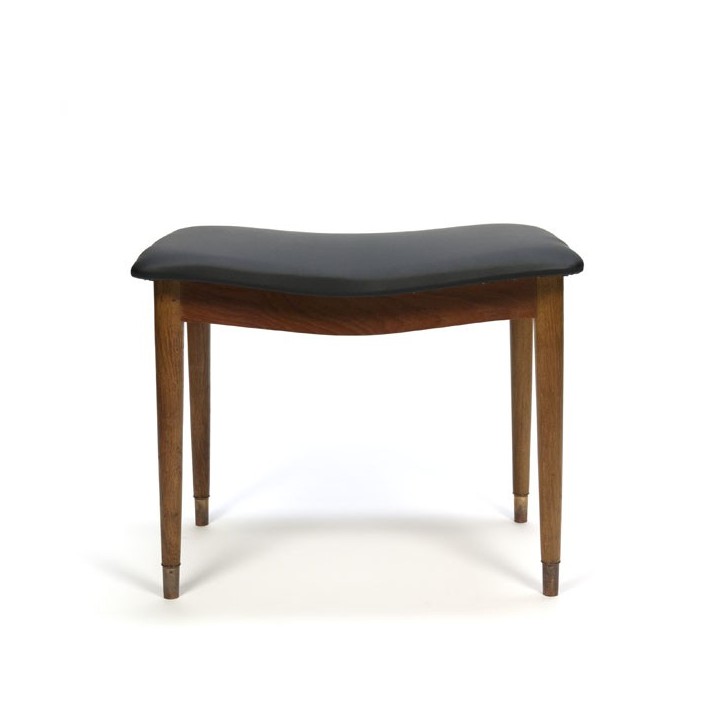 Deense proef/ hocker met koperen voetjes - Retro Studio