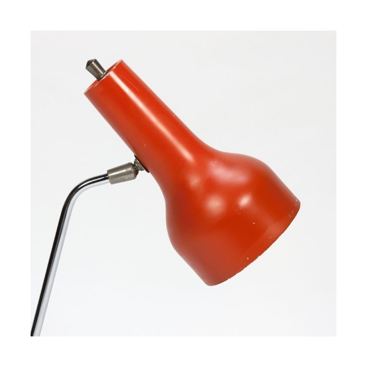 Bureaulamp met oranje kap en zwarte voet - Retro Studio