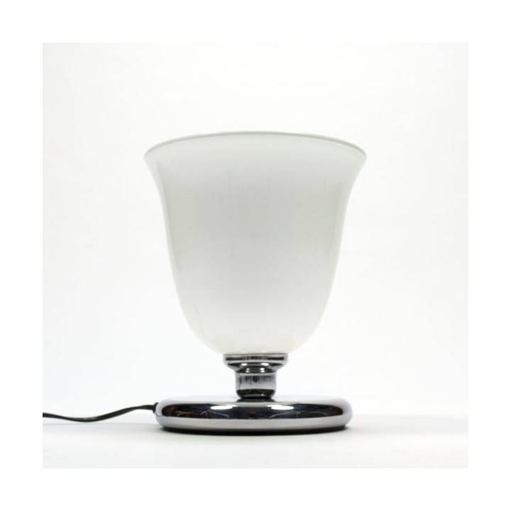 Italiaanse tafellamp met wit glazen kap - Retro Studio