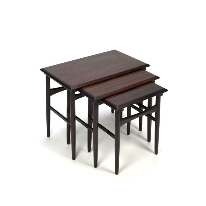 Nesting tables set of 3 in rosewood - Retro Studio