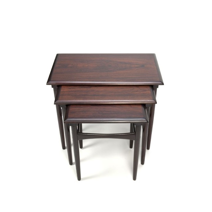 Nesting tables set of 3 in rosewood - Retro Studio