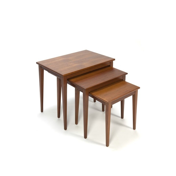 Set of 3 nest tables in teakwood - Retro Studio