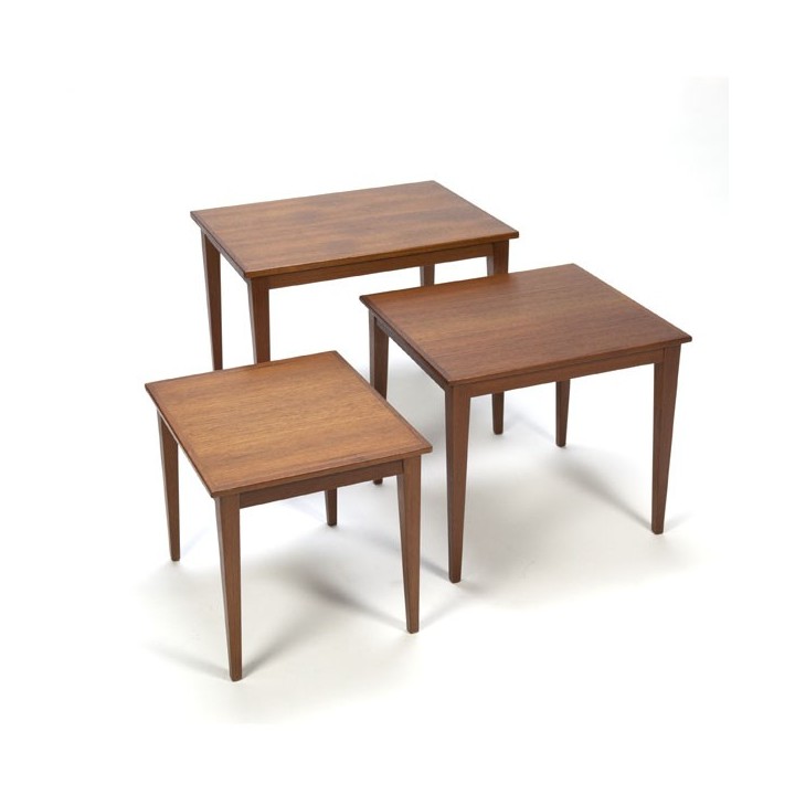 Set of 3 nest tables in teakwood - Retro Studio
