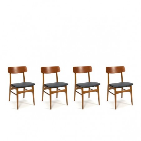 Deense teakhouten stoelen set van 4