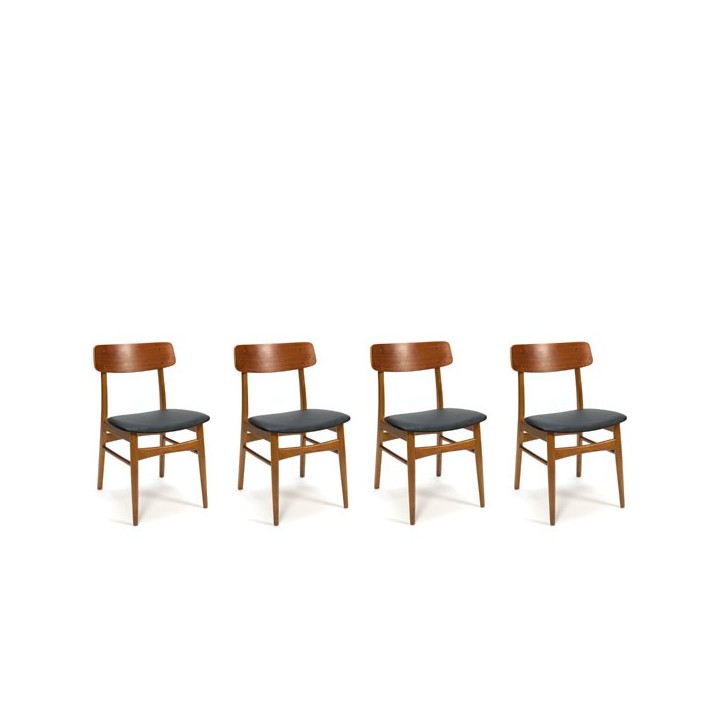 Danish teak chairs set of 4 - Retro Studio