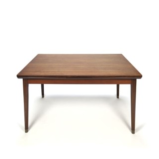 Deense design eettafel op koperen voet - Retro Studio