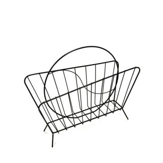 Zwart metalen krantenrek 1950s - Retro Studio