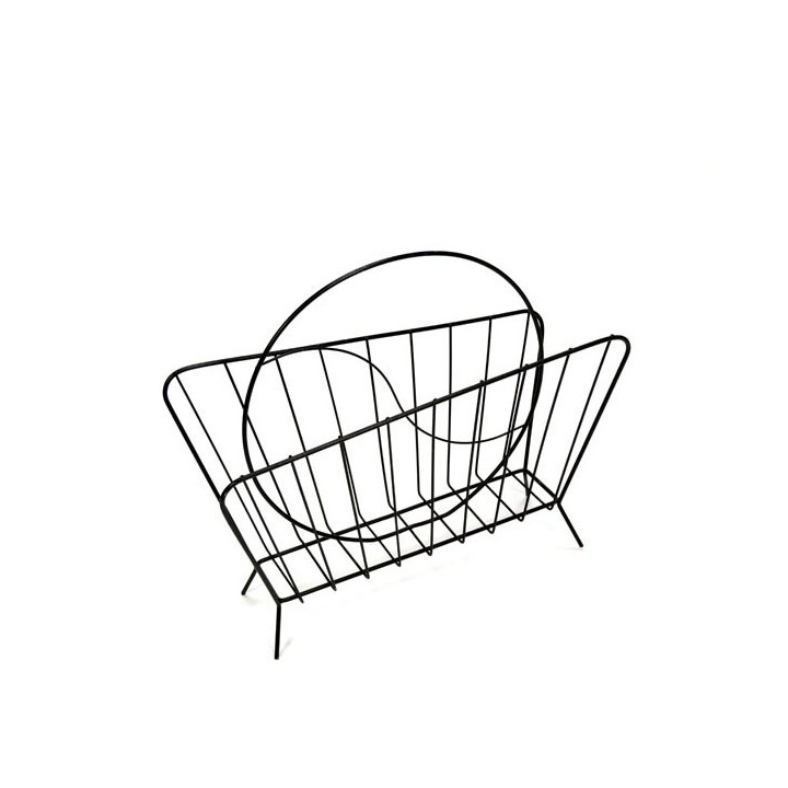 Zwart metalen krantenrek 1950s - Retro Studio