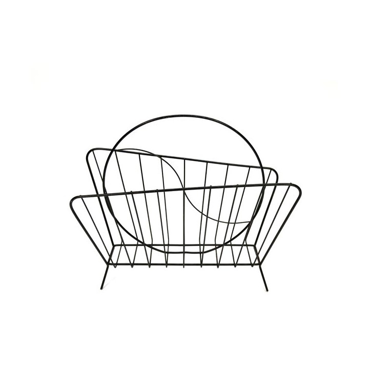 Black metal magazine rack 1950s - Retro Studio