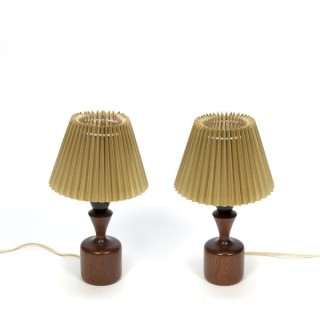 Danish table lamps with teak base set of 2 - Retro Studio