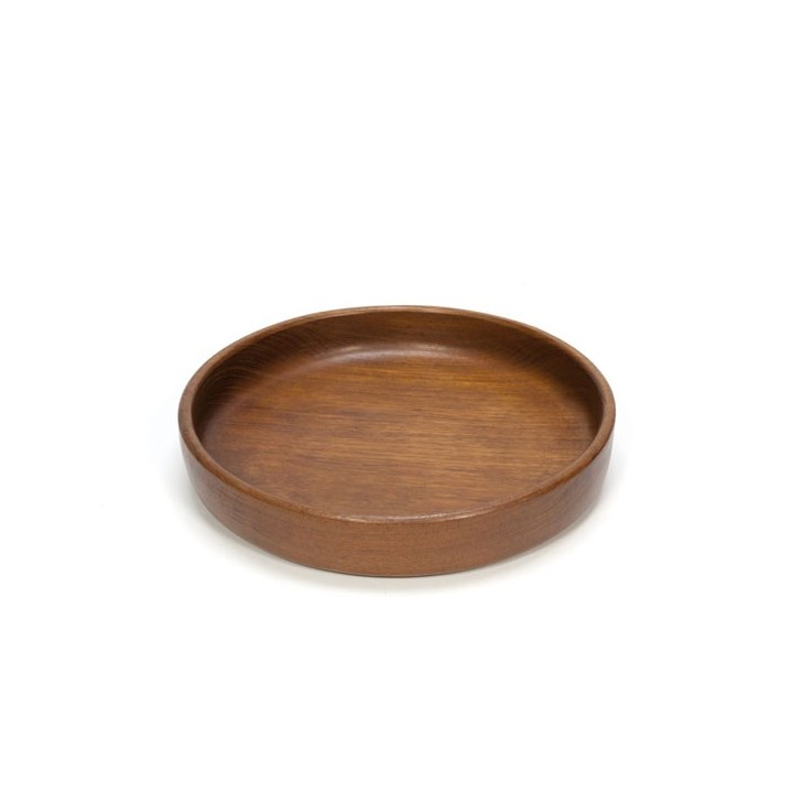 Grote plate schaal van teakhout - Retro Studio