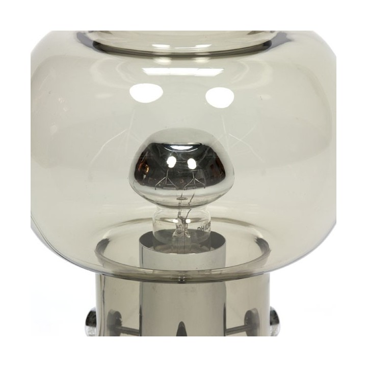 Smoked glass table lamp 1970s - Retro Studio