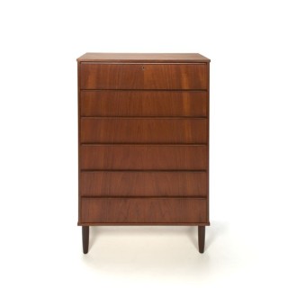 Danish dresser in teak with 6 drawers - Retro Studio