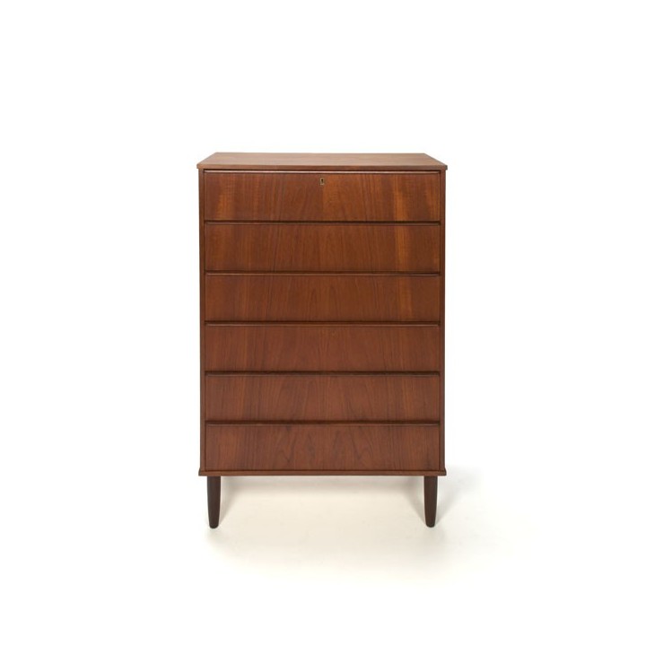 Danish dresser in teak with 6 drawers - Retro Studio
