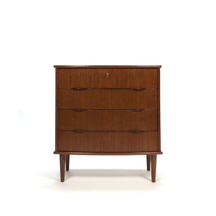 Deense ladekast met 4 lades in teak - Retro Studio