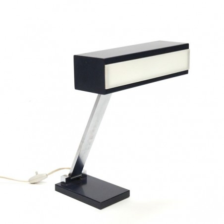 Desk lamp with blue/ white shade