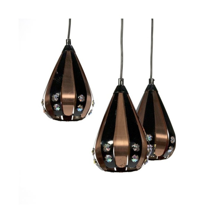 Hanglamp met 3 kelken ontwerp Werner Schou - Retro Studio