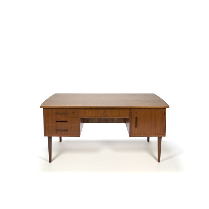 Large vintage Danish desk in teak vintage 1960s - Retro